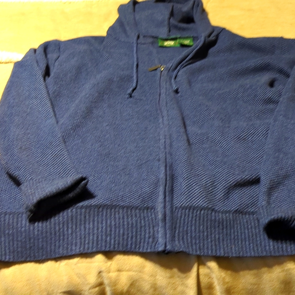 Navy zip up sweater